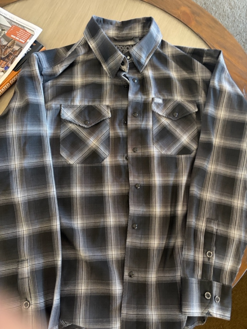 DIXXON Static Men’s Flannel Black White Size XL EUC - Picture 3 of 9